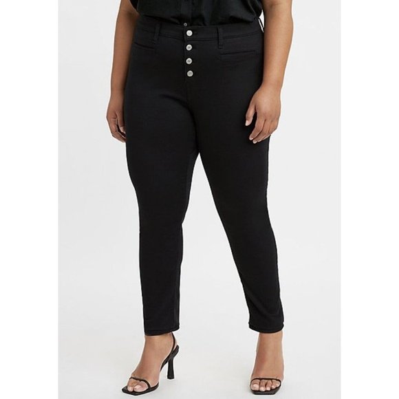 Levi's Women's 721 High-Rise Skinny Jeans Button Fly NWT Plus Size Black… - Picture 1 of 11